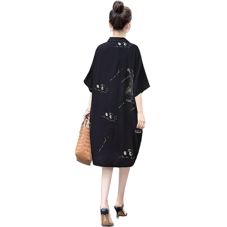 Cypress House Short Sleeved Dress Women's Black-0