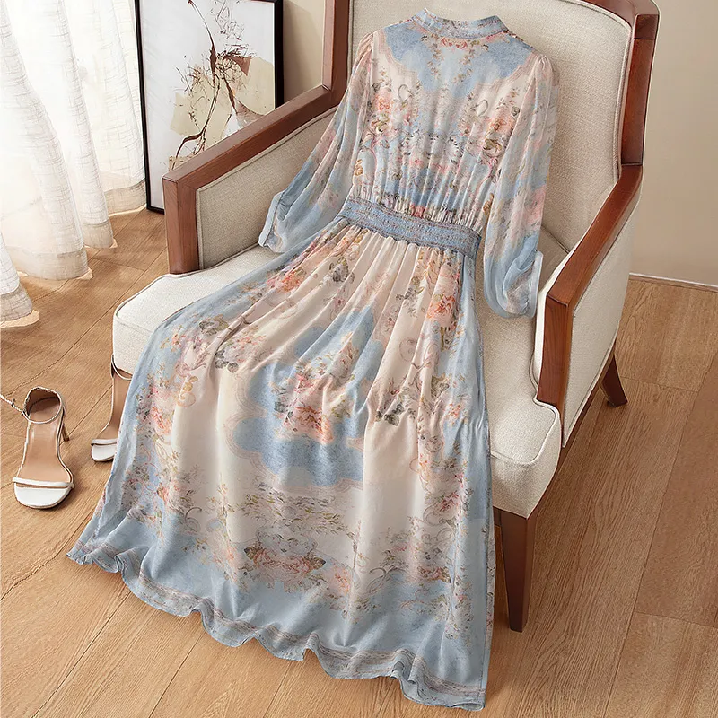 Cypress House Short Sleeved Dress Women's Pink Blue Floral-3