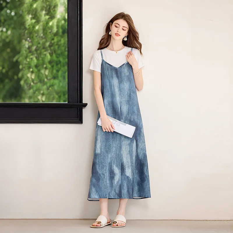 TOUCH Slip Dresses Women's Blue-4