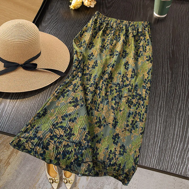 Cypress House Casual Long Skirt Women's Vintage Green-4