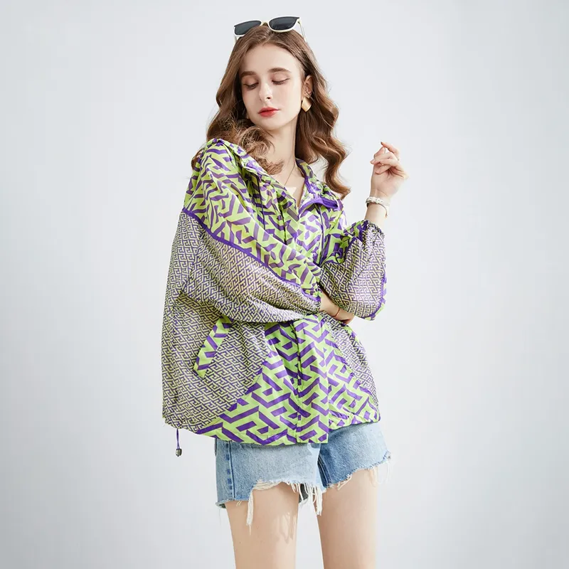 TOUCH Jackets Women's Green Purple Multicolor-6