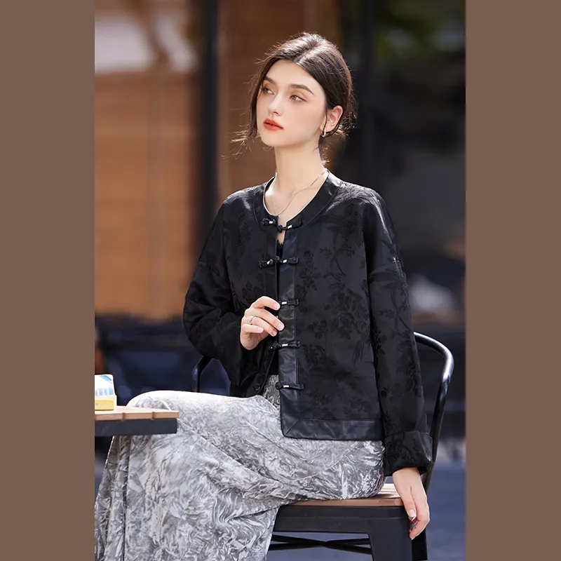 TOUCH Cropped Coats Women's Black-6