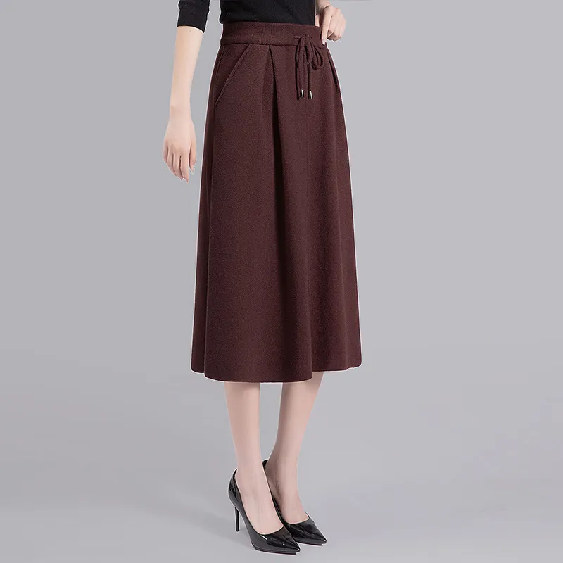 Cypress House Casual Long Skirt Women's Red Coffee-6