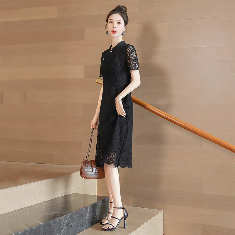 Cypress House Short Sleeved Dress Women's Black-5