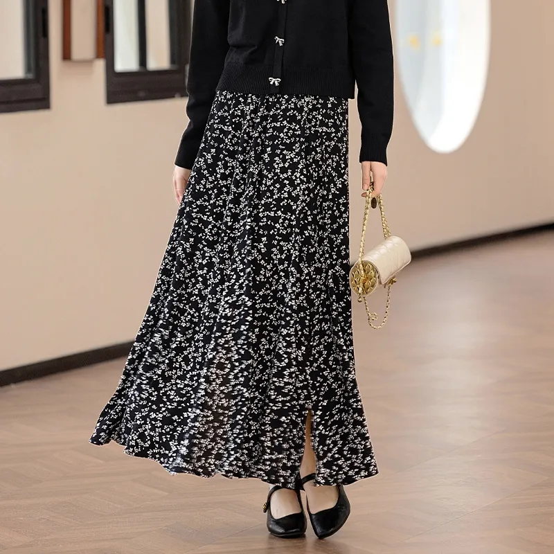 TOUCH Casual Long Skirt Women's Black-7