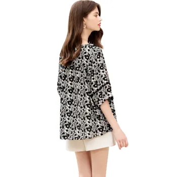 TOUCH Shirt Women's Black Beige Multicolor
