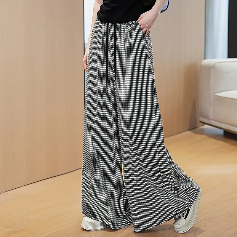 Cypress House Casual Pants Women's Black White Plaid-4
