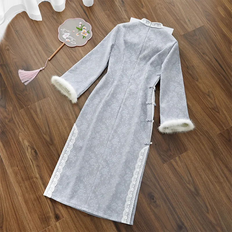 TOUCH Long Sleeved Dresses Women's Blue-5