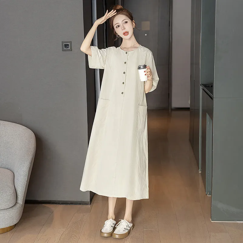 Cypress House Short Sleeved Dress Women's Beige-3