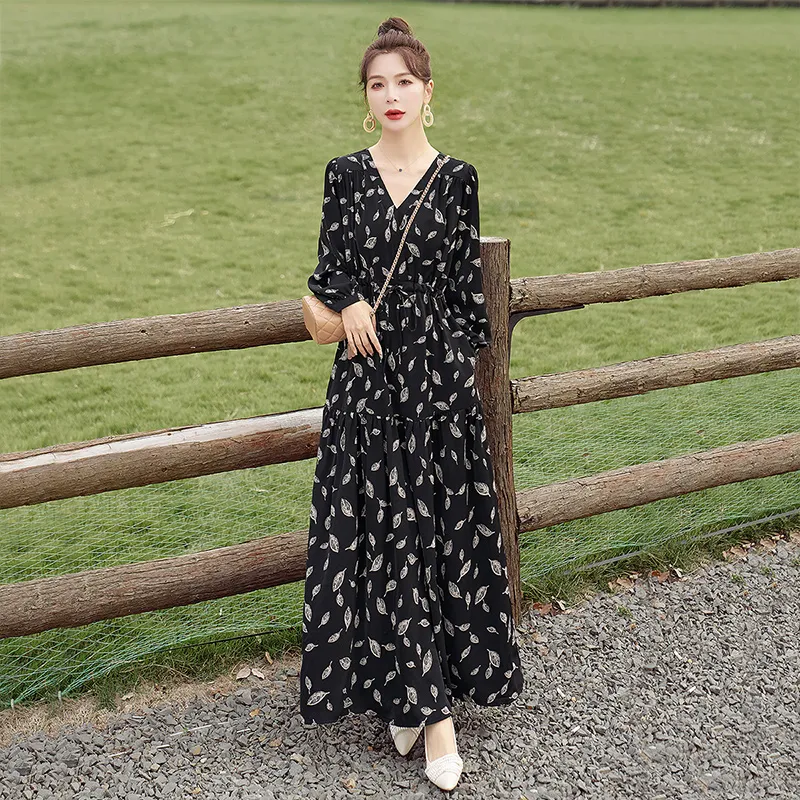 Cypress House Long Sleeved Dresses Women's Black-5