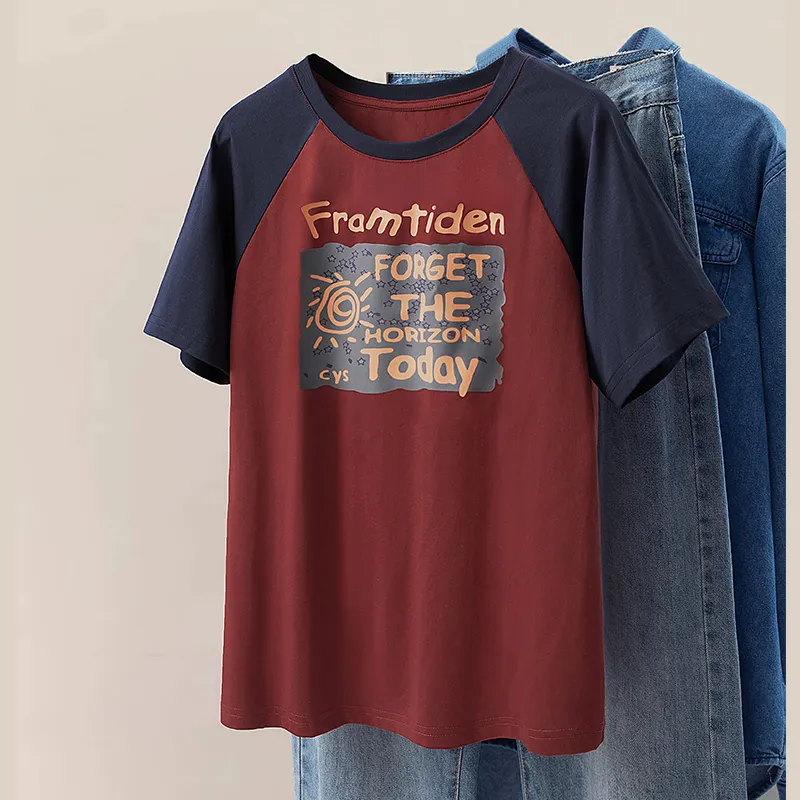 Cypress House Raglan Sleeve T Shirt Women's Dark Blue & Red-4