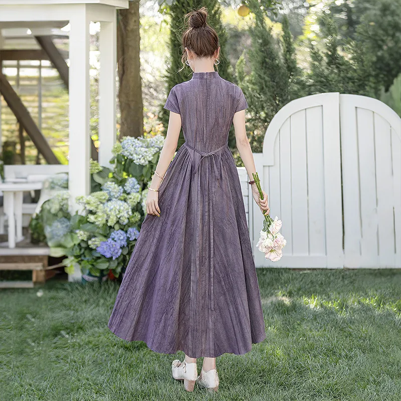 Cypress House Short Sleeved Dress Women's Purple-3