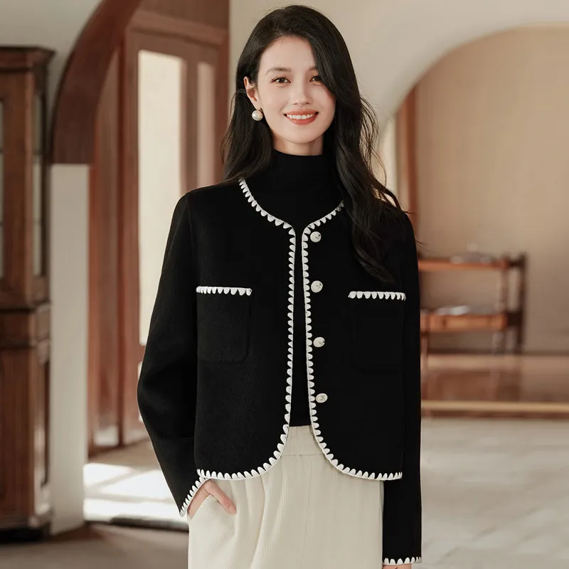Cypress House Cropped Coats Women's Black-2