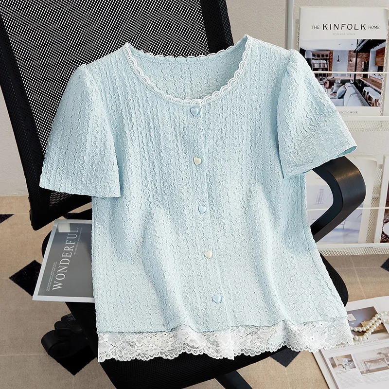 TOUCH T Shirts Women's Light Blue-2