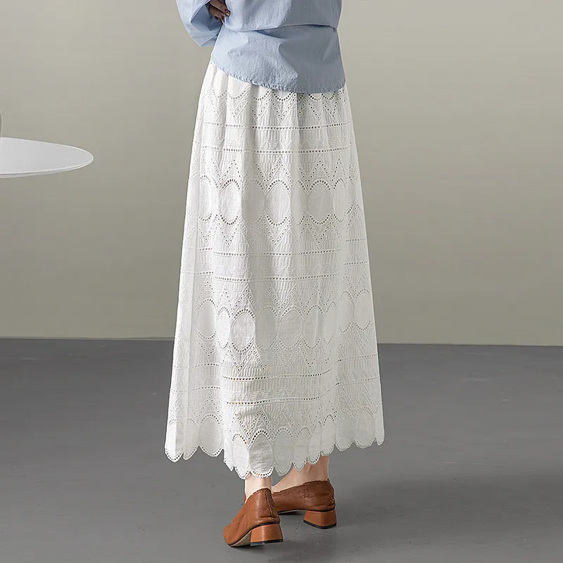 Cypress House Casual Long Skirts Women's White-3