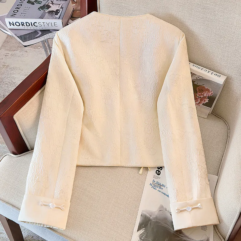 Cypress House Cropped Coat Women's Pearl White-3