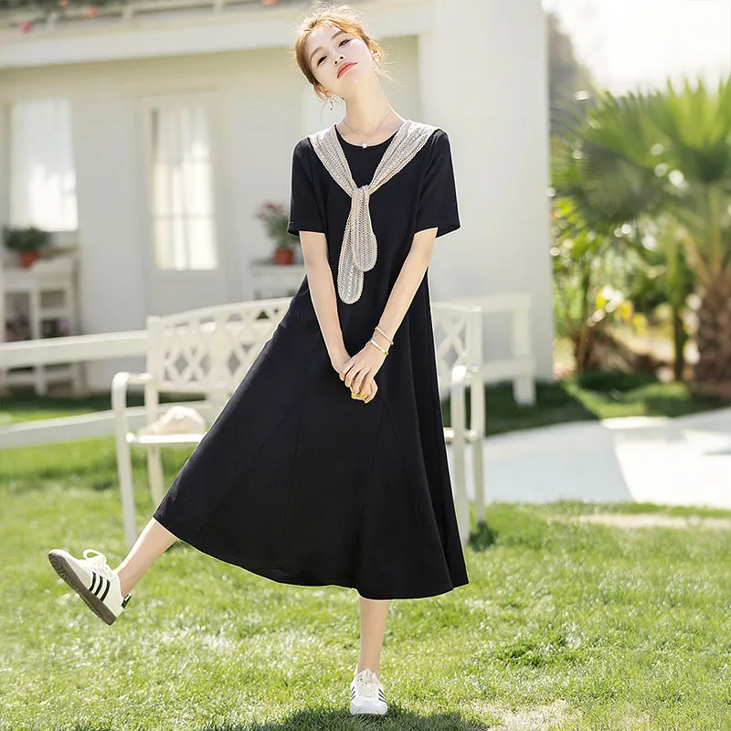 Cypress House Short Sleeved Dress Women's Black-4