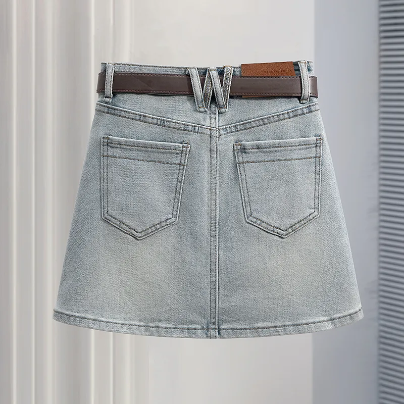 Cypress House Denim Short Skirts Women's Light Blue-3