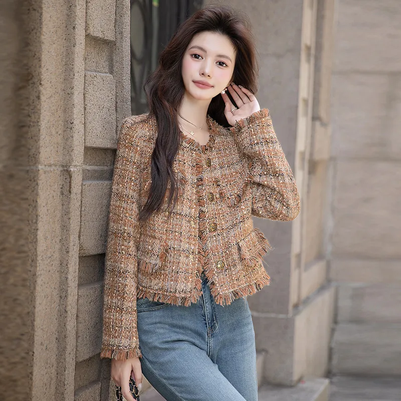 Cypress House Cropped Coat Women's Orange Brown-6