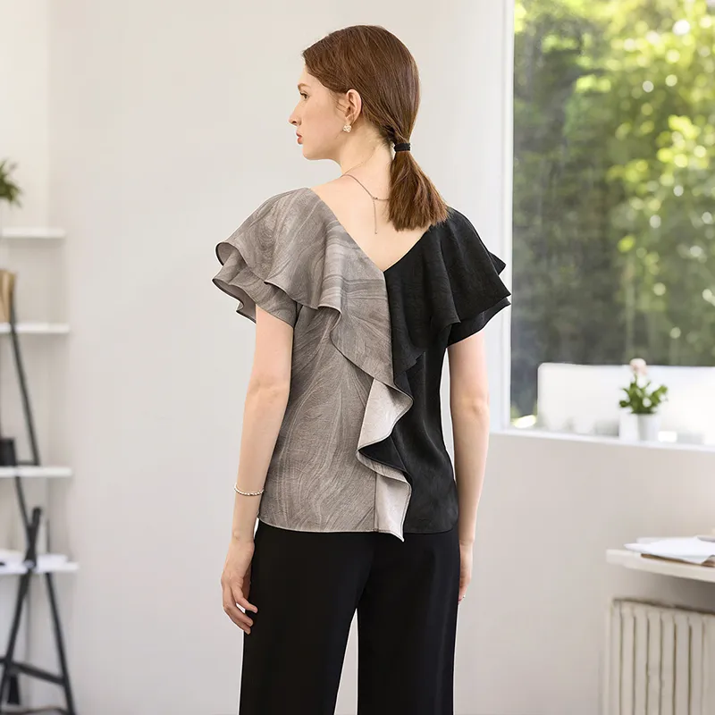 TOUCH Shirts Women's Black & Gray & Brown-4