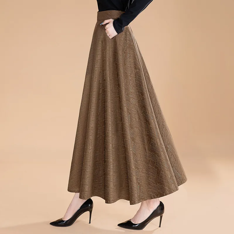 Cypress House Casual Long Skirt Women's Dark Coffee-5