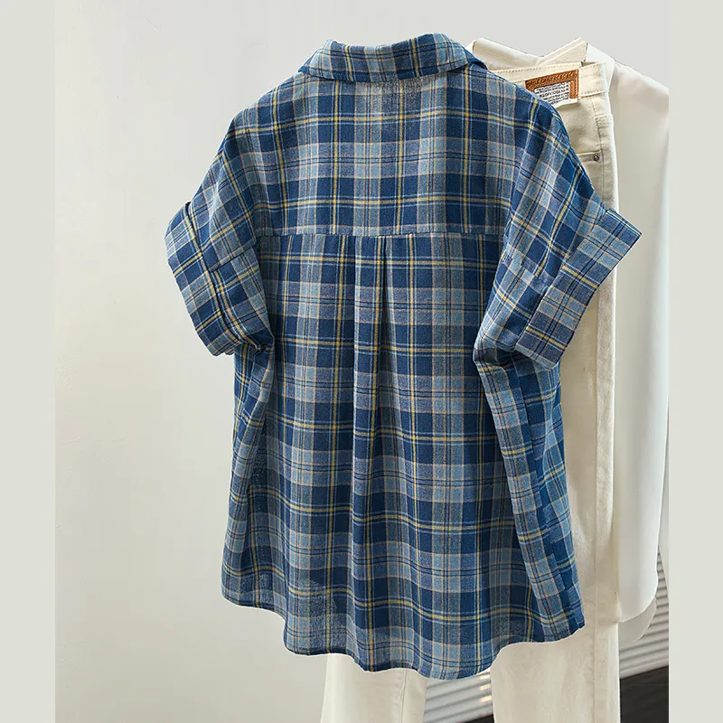 Cypress House Shirt Women's Blue Plaid-3
