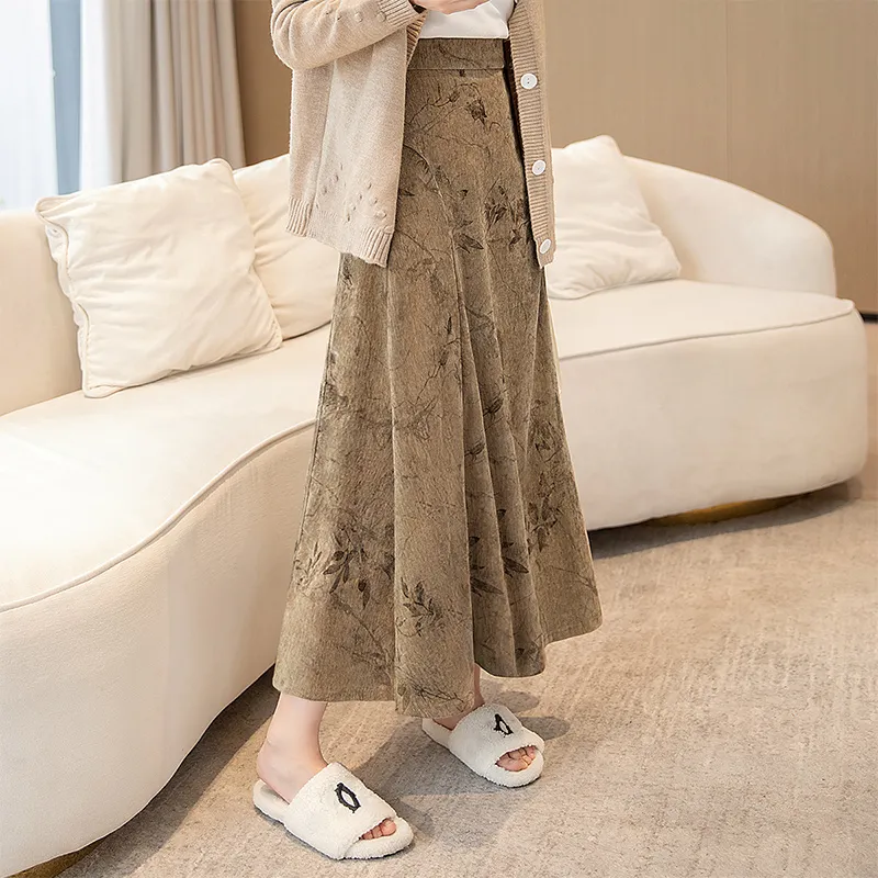 Cypress House Casual Long Skirt Women's Khaki-2