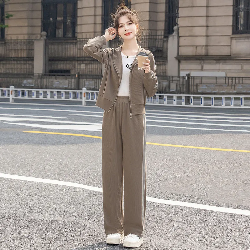 Cypress House Casual Suit Women's Gray Coffee-4