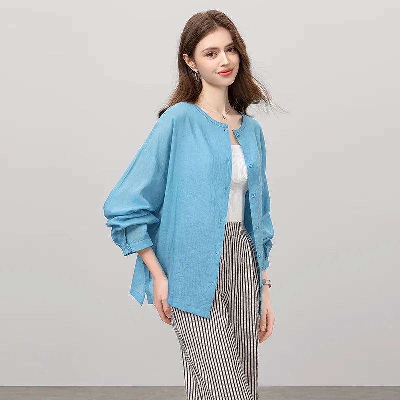 TOUCH Cropped Coat Women's Blue-6