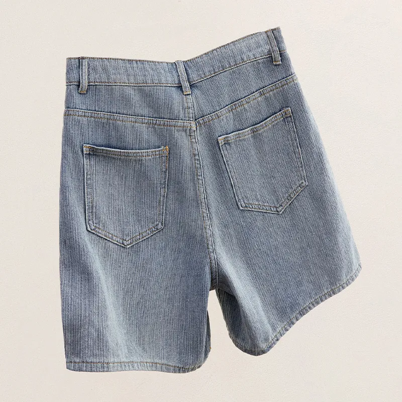TOUCH Denim Shorts Women's Light Gray Blue-3