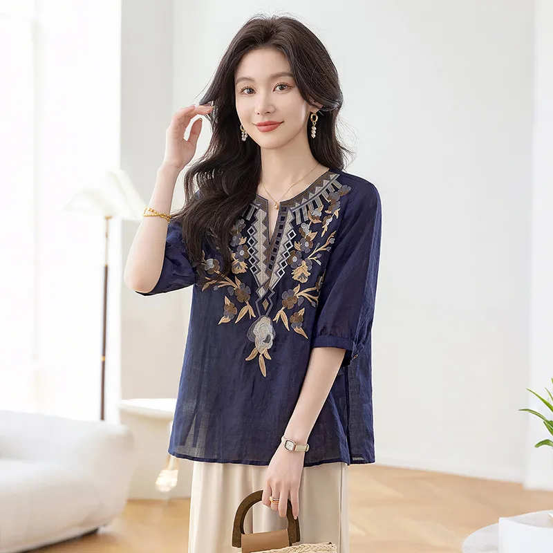 Cypress House Shirts Women's Navy Blue-4