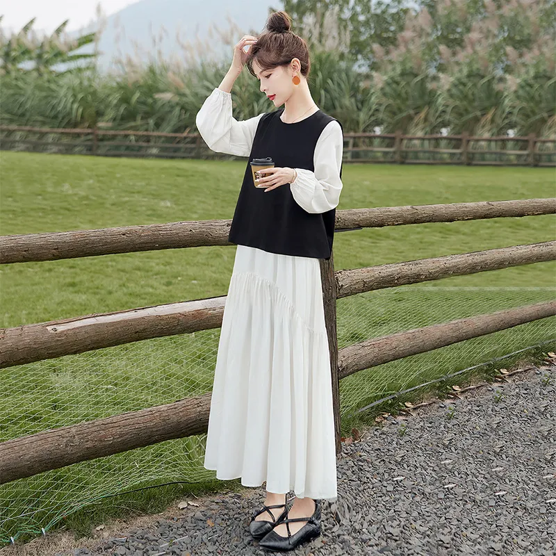 Cypress House Skirt Set Women's Black+White Dress-1