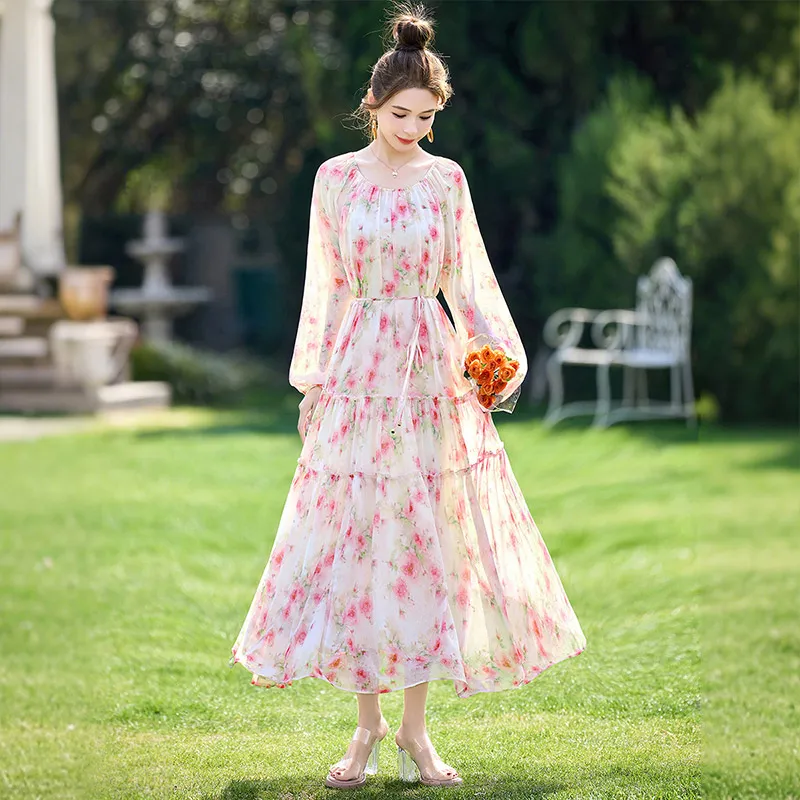 Cypress House Long Sleeved Dress Women's Pink Floral-3