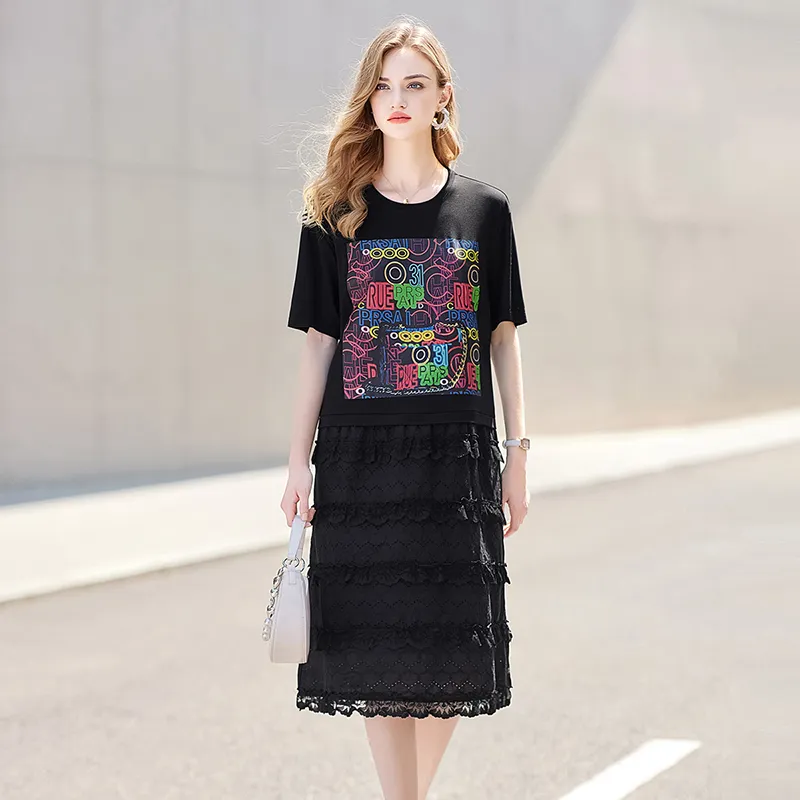TOUCH Short Sleeved Dresses Women's Black-4