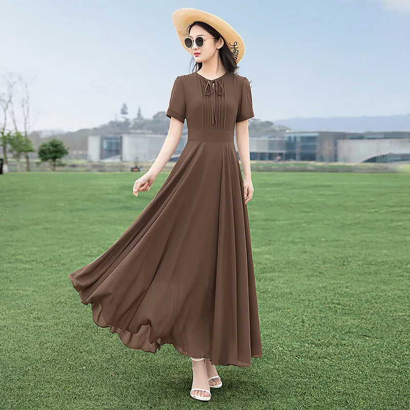 Cypress House Short Sleeved Dresses Women's Dark Coffee-4