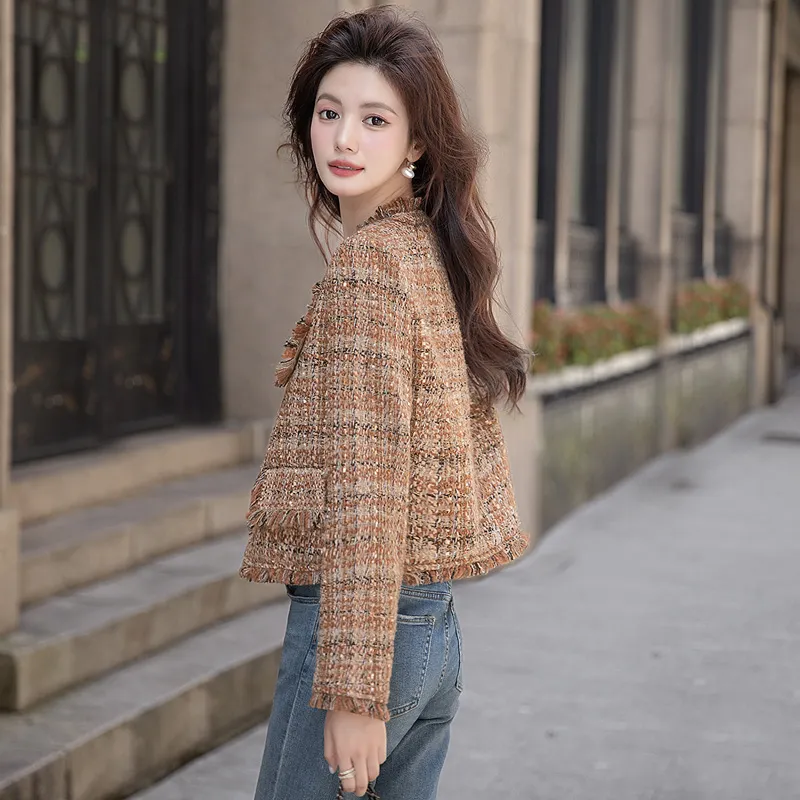 Cypress House Cropped Coat Women's Orange Brown-3