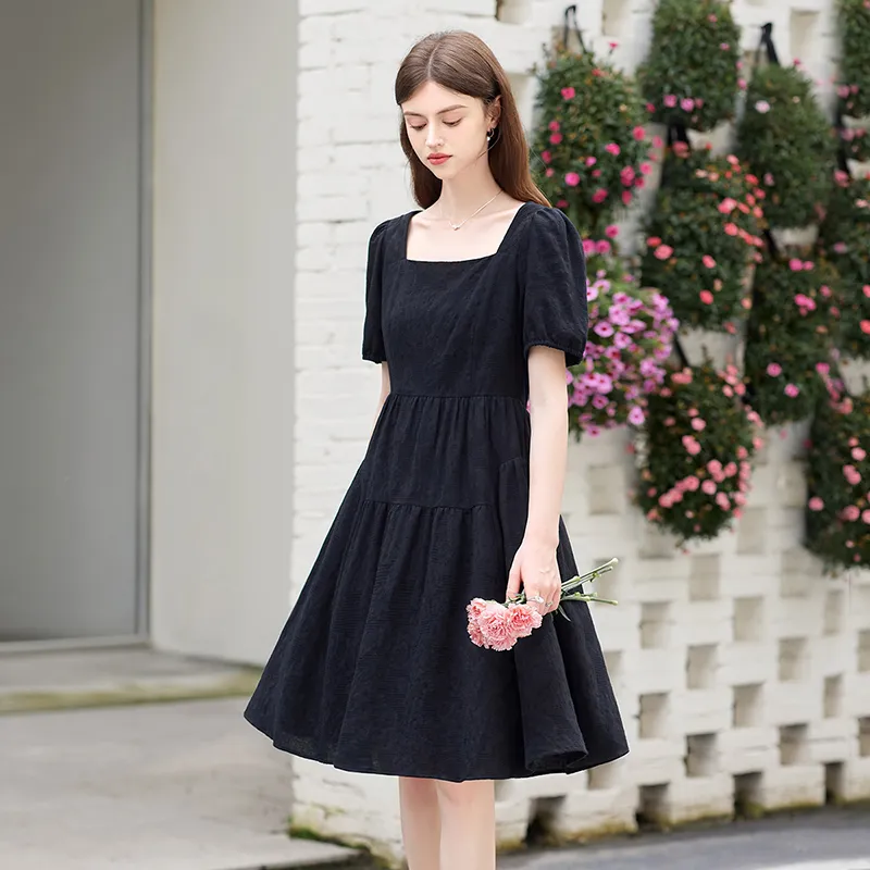 TOUCH Short Sleeved Dress Women's Black-4