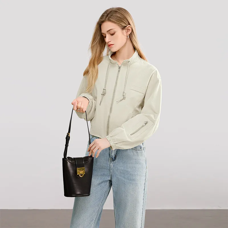 TOUCH Cropped Coat Women's Light Pea Green-1