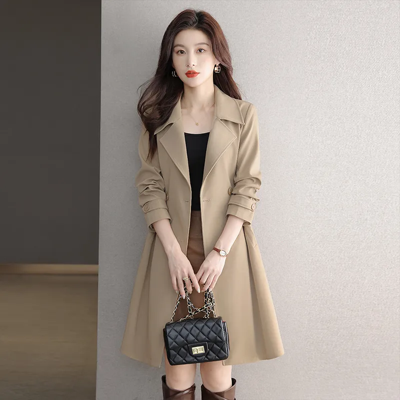 Cypress House Trench Coat Women's Gray Khaki-4