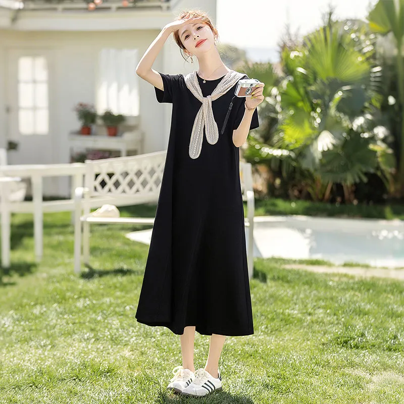 Cypress House Short Sleeved Dress Women's Black-3