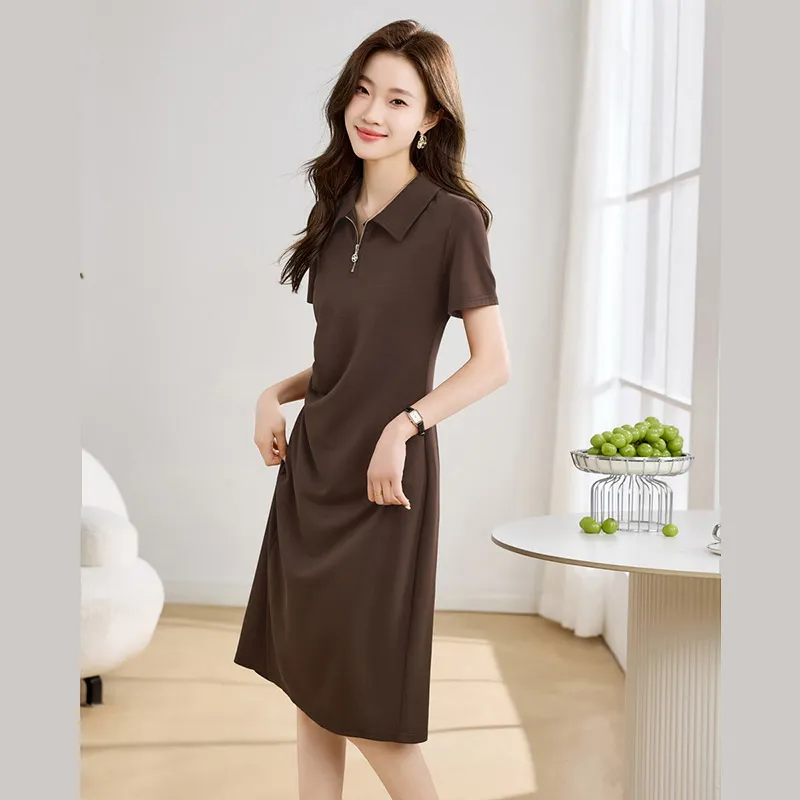 Cypress House Short Sleeved Dresses Women's Dark Coffee-4