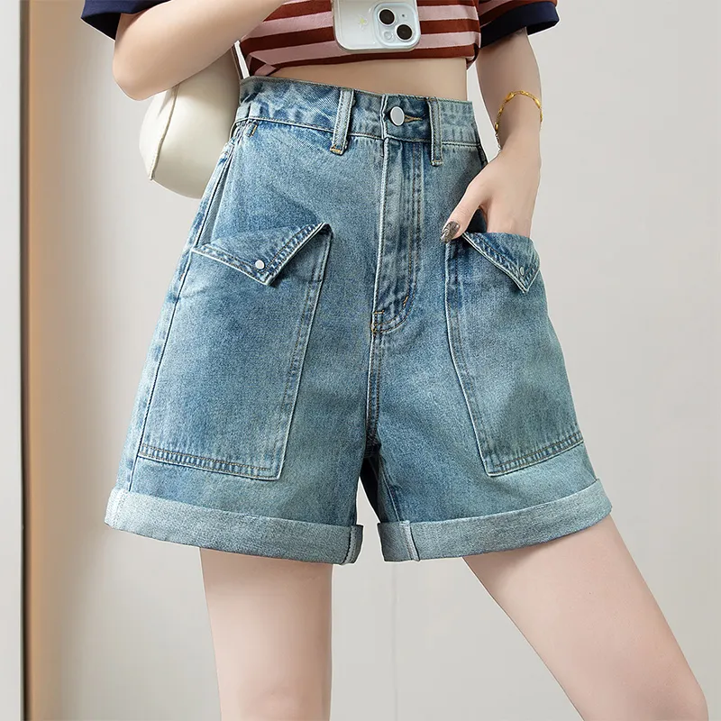 Cypress House Denim Shorts Women's Light Gray Blue-2