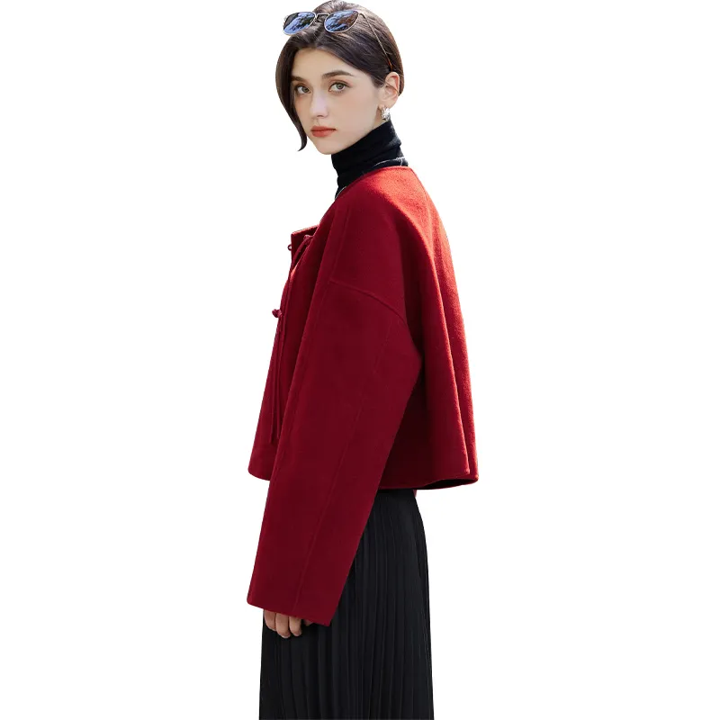 TOUCH Cropped Coats Women's Red-1