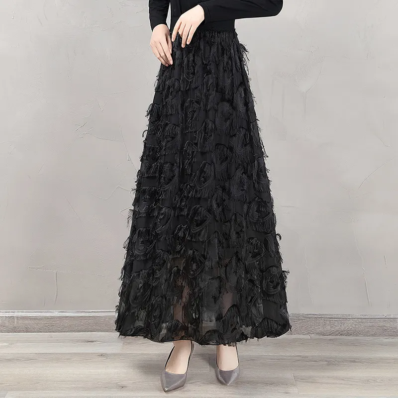 Cypress House Casual Long Skirt Women's Black-4