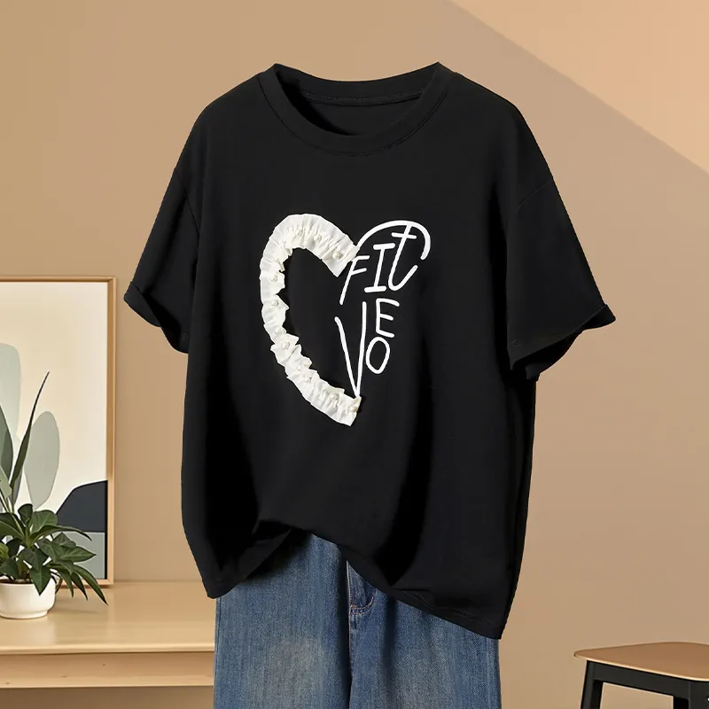 TOUCH Set in Sleeve T Shirt Women's Black-2