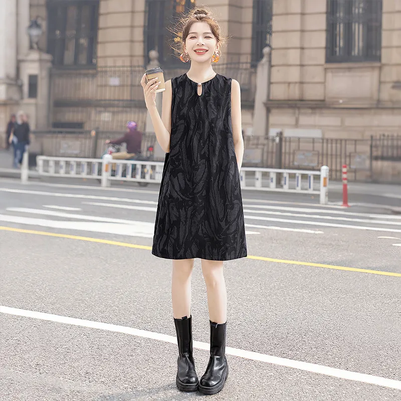 Cypress House Sleeveless Dress Women's Black Gray-1