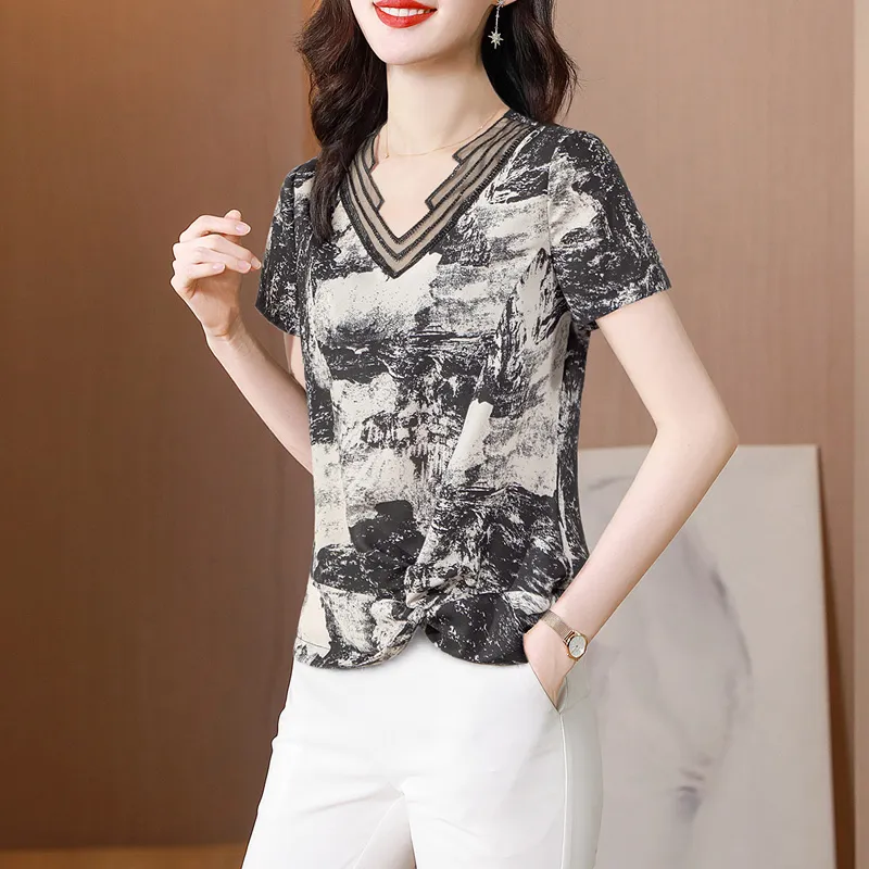 Cypress House T Shirt Women's Ink Wash Multicolor-4