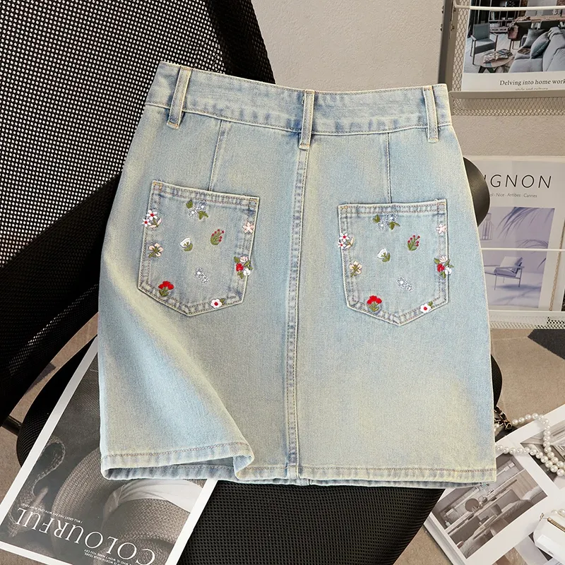 TOUCH Denim Short Skirts Women's Light Blue-2