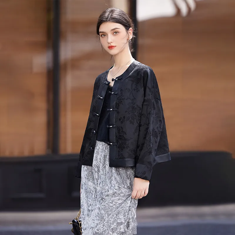 TOUCH Cropped Coats Women's Black-4