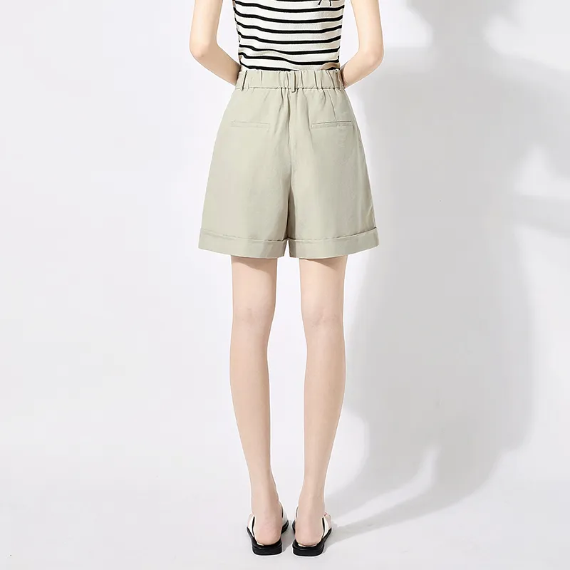 TOUCH Casual Shorts Women's Cyan Beige-3